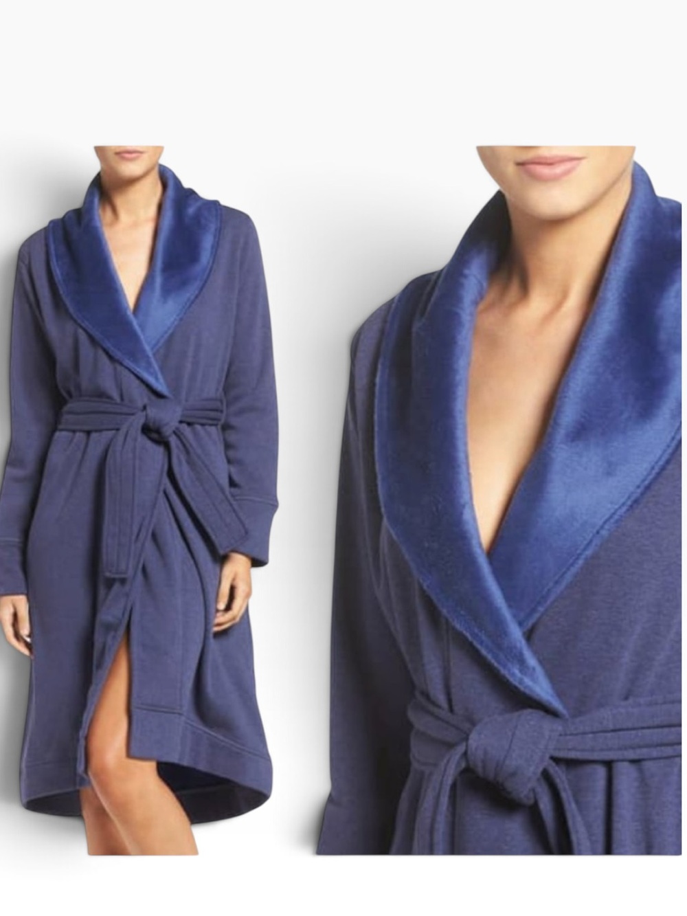 Ugg Duffield blue purple fleece lined robe